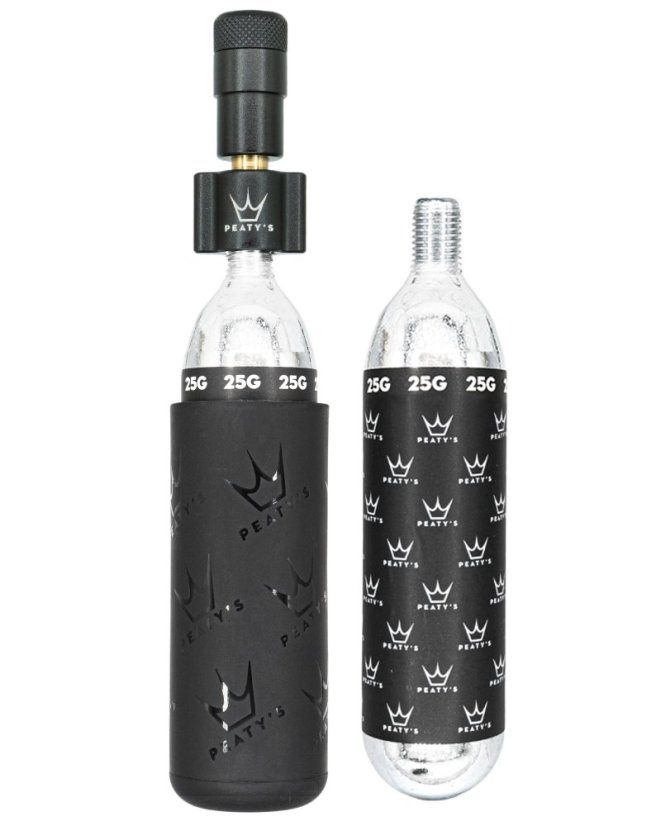PEATY'S HOLESHOT CO2 PUMPA + BOMBIČKY 2 KS - MTB (25G) - BLACK (PPR-HTI-MTB-BLK-12)