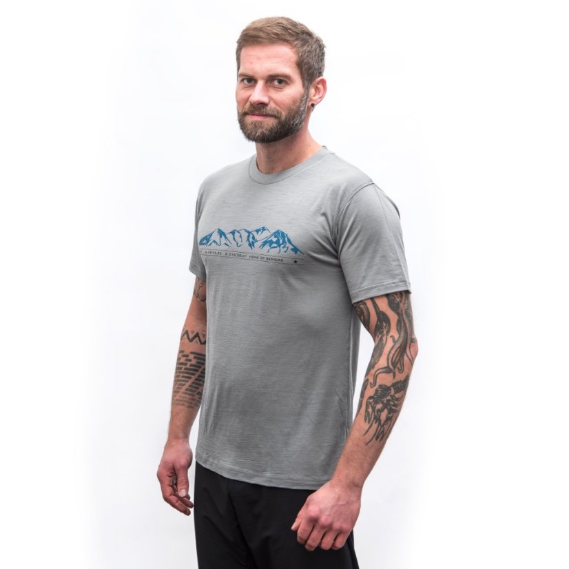 SENSOR MERINO ACTIVE MOUNTAINS pánské triko kr.rukáv šedá XL - Barva: šedá, Velikost: XL