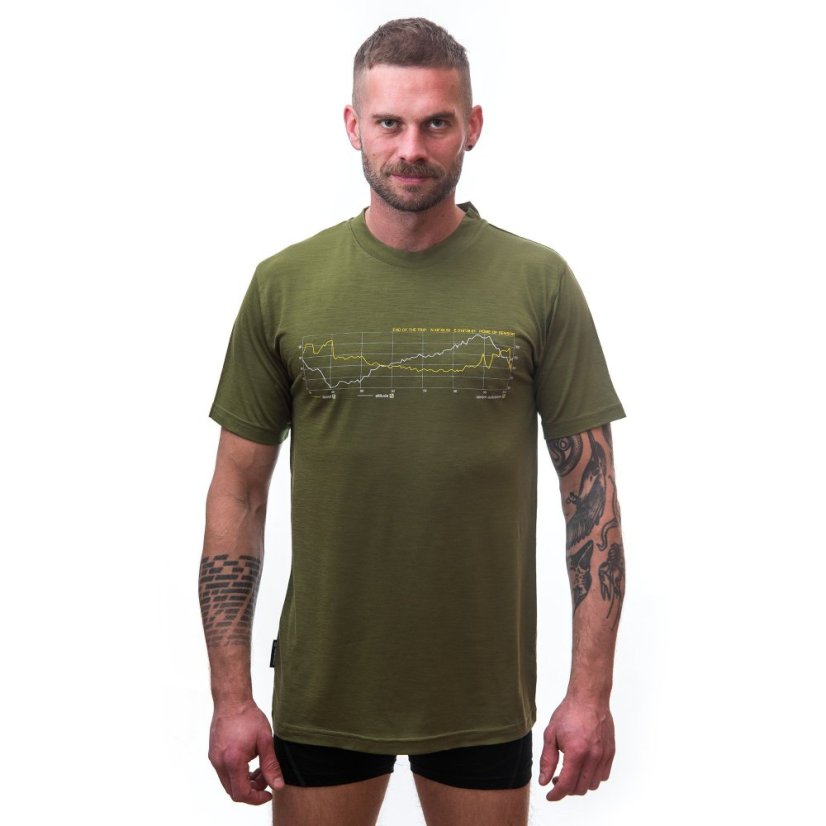 SENSOR MERINO ACTIVE TRACK pánské triko kr.rukáv safari green M - Barva: zelená, Velikost: M