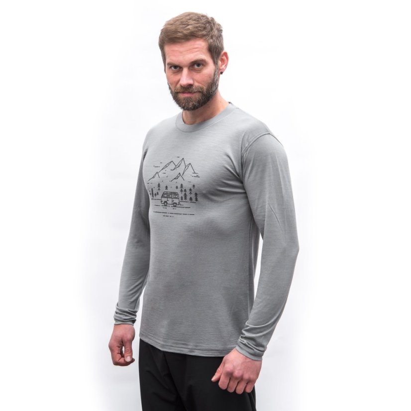 SENSOR MERINO ACTIVE VAN LIFE pánské triko dl.rukáv šedá XL - Barva: šedá, Velikost: XL