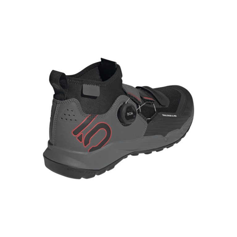 Cyklistické topánky Five Ten Trailcross Pro Clip-In SPD Grey Five / Core Black / Red