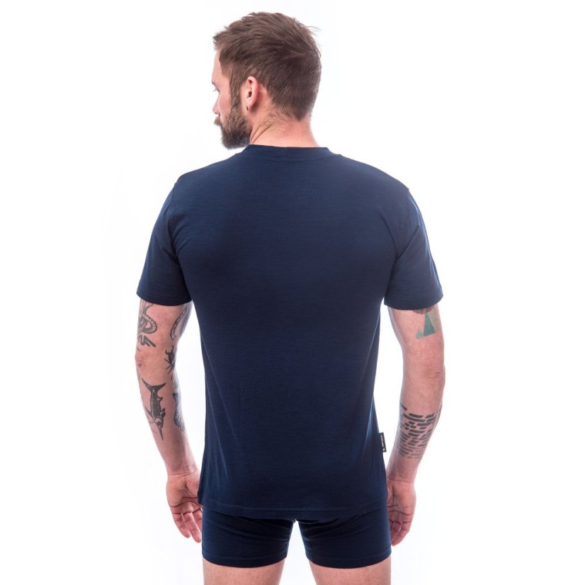 SENSOR MERINO ACTIVE MOUNTAINS pánské triko kr.rukáv deep blue M - Barva: modrá, Velikost: M