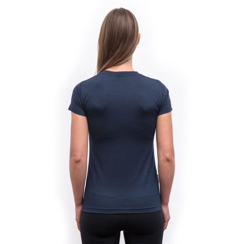 SENSOR MERINO ACTIVE SONGBIRDS dámské triko kr.rukáv deep blue XL - Barva: modrá, Velikost: XL