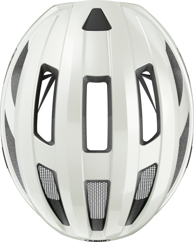Silniční cyklistická helma Abus Macator Mips Pearl White - bílá