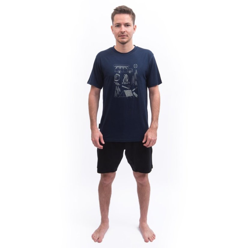 SENSOR MERINO ACTIVE OUTSIDE pánské triko kr.rukáv deep blue S - Barva: modrá, Velikost: S