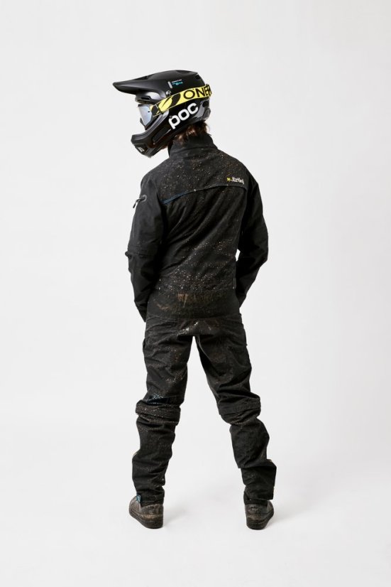 Voděodolná cyklistická kombinéza Dirtlej Dirtsuit SFD Edition Black Lime