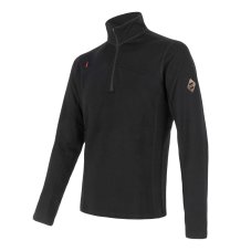 SENSOR MERINO UPPER pánská mikina krátký zip černá M