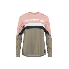 Dámský cyklistický dres Horsefeathers Quantum - dlouhý rukáv, lotus/taupe (růžovo-hnědá)