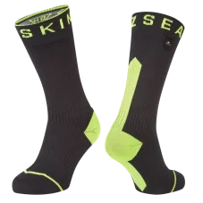 Nepremokavé ponožky Sealskinz Briston Black Neon Yellow
