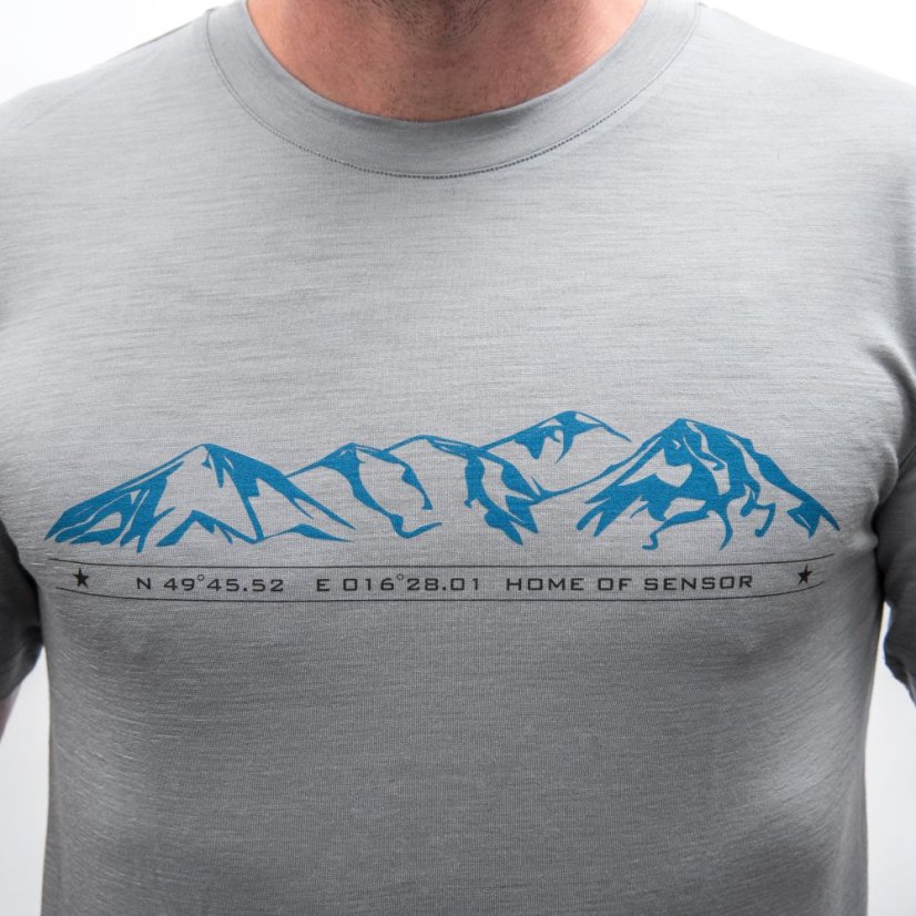 SENSOR MERINO ACTIVE MOUNTAINS pánské triko kr.rukáv šedá XL - Barva: šedá, Velikost: XL