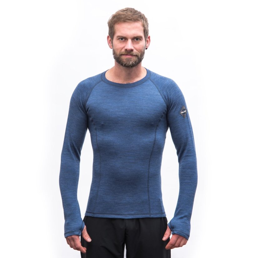 SENSOR MERINO BOLD pánské triko dl.rukáv cool blue XL - Barva: modrá, Velikost: XL