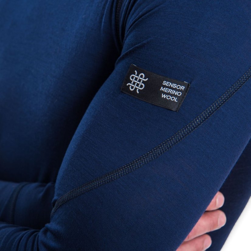 SENSOR MERINO ACTIVE pánské triko dl.rukáv deep blue XL - Barva: modrá, Velikost: XL