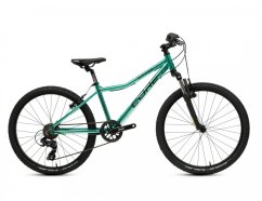 Detský bicykel s odpruženou vidlicou Core Al Nipper 24", jednoprevodník, 1x9sp, páčkové radenie - chromovaný zelený