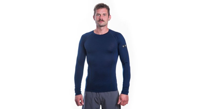 SENSOR MERINO ACTIVE pánské triko dl.rukáv deep blue XL - Barva: modrá, Velikost: XL