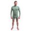 SENSOR MERINO DF pánské triko dl.rukáv zip basil green XL - Barva: zelená, Velikost: XL