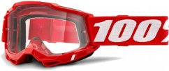 Zjazdové okuliare 100% ACCURI 2 ENDURO MTB Clear Lens - Red White