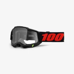 Zjazdové okuliare 100% ACCURI 2 Clear Lens - Black Red Stripe