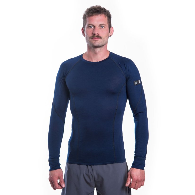 SENSOR MERINO ACTIVE pánské triko dl.rukáv deep blue XL - Barva: modrá, Velikost: XL