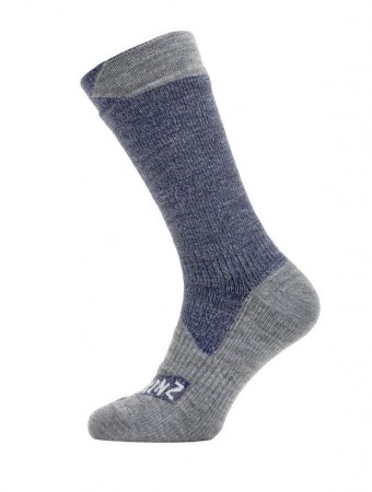 Ponožky SealSkinz All Weather Mid Navy Grey - Velikost: S