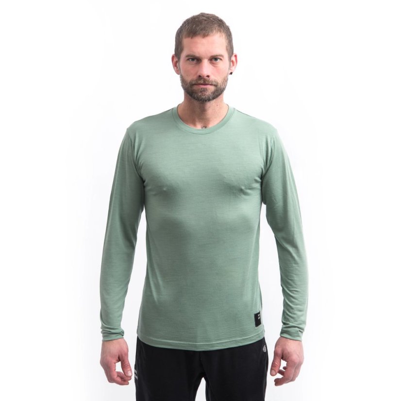 SENSOR MERINO CORDURA pánské triko dl.rukáv basil green L - Barva: zelená, Velikost: L