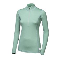 SENSOR MERINO DF dámské triko dl.rukáv zip basil green M