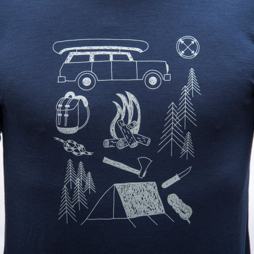 SENSOR MERINO ACTIVE OUTSIDE pánské triko dl.rukáv deep blue S - Barva: modrá, Velikost: S