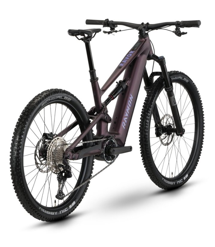 Celoodpružený horský elektrobicykel Raymon Ravor Comp Florid Plum