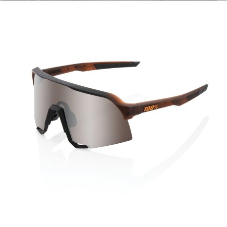 Okuliare 100% S3 - Matte Translucent Brown Fade - HiPER Silver Mirror Lens