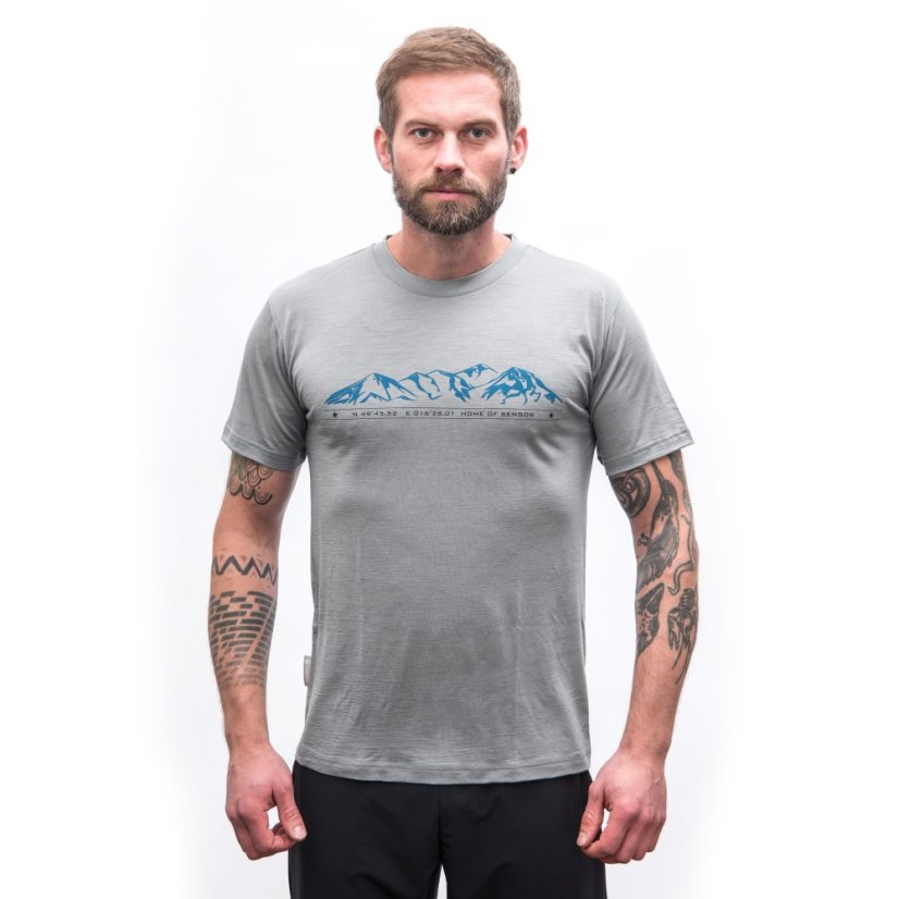 SENSOR MERINO ACTIVE MOUNTAINS pánské triko kr.rukáv šedá XL - Barva: šedá, Velikost: XL