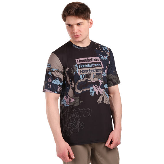 Pánsky cyklistický dres Horsefeathers Quantum  - krátky rukáv, doodle
