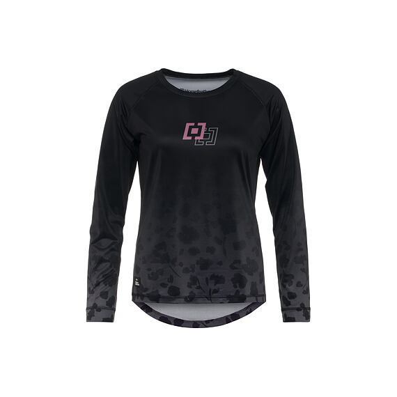 Cyklistický dámsky dres Horsefeathers Deco LS - black/cheetah