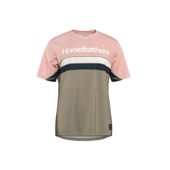 Dámsky cyklistický dres Horsefeathers Quantum  - krátky rukáv, lotus/taupe (ružovo-hnedá)