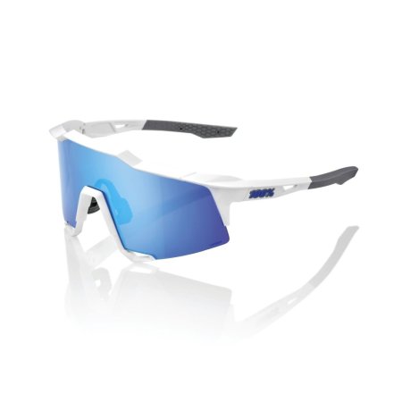 Okuliare 100% SPEEDCRAFT - Matte White - HiPER Blue Multilayer Mirror Lens