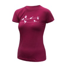SENSOR MERINO ACTIVE SONGBIRDS dámské triko kr.rukáv lilla M
