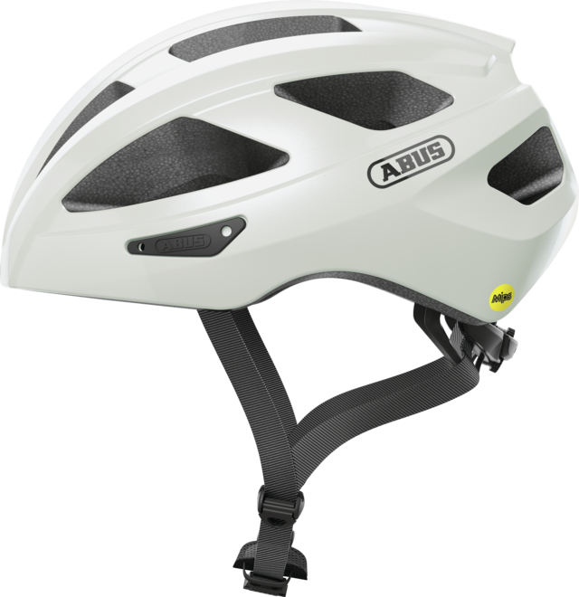 Silniční cyklistická helma Abus Macator Mips Pearl White - bílá