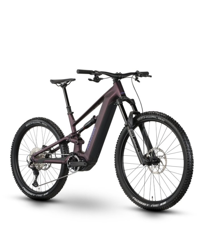 Celoodpružený horský elektrobicykel Raymon Ravor Comp Florid Plum