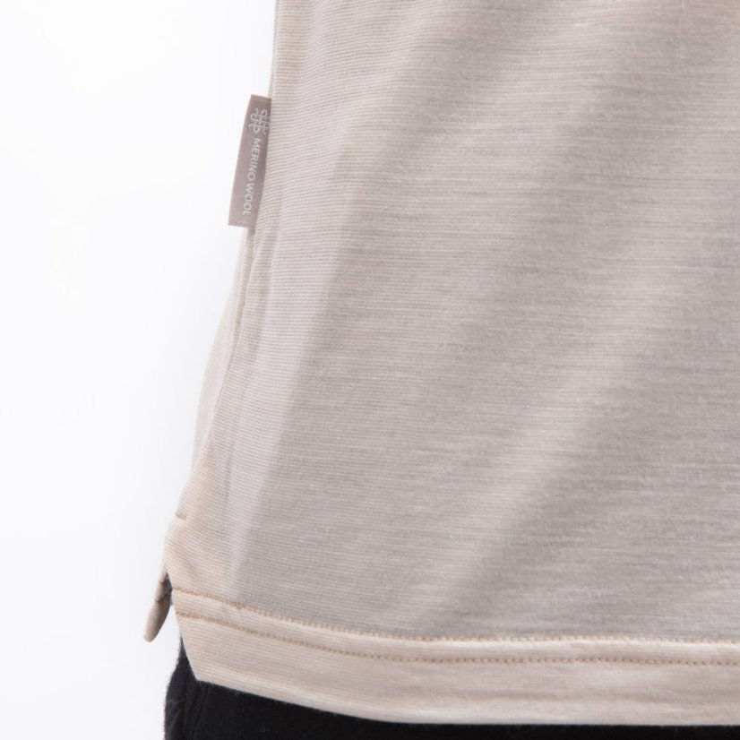 SENSOR MERINO LITE pánské triko kr.rukáv mottled beige XXL - Barva: béžová, Velikost: XXL