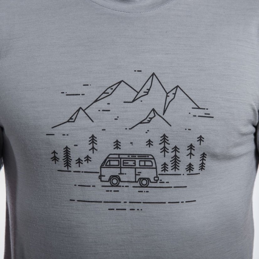 SENSOR MERINO ACTIVE VAN LIFE pánské triko kr.rukáv šedá M - Barva: šedá, Velikost: M