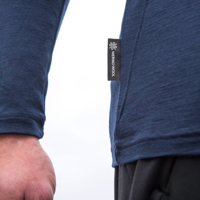 SENSOR MERINO ACTIVE OUTSIDE pánské triko dl.rukáv deep blue S - Barva: modrá, Velikost: S