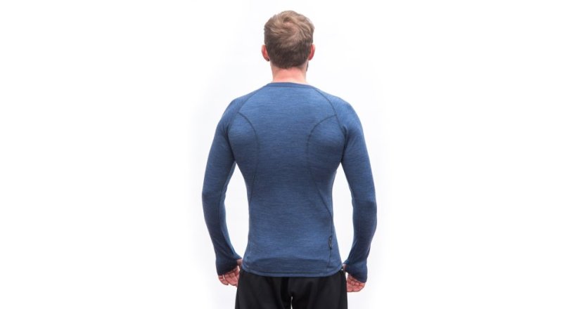 SENSOR MERINO BOLD pánské triko dl.rukáv cool blue XL - Barva: modrá, Velikost: XL