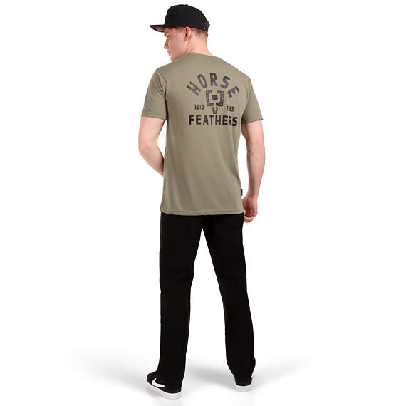 Pánské funkční tričko Horsefeathers Pedal, taupe, krátký rukáv