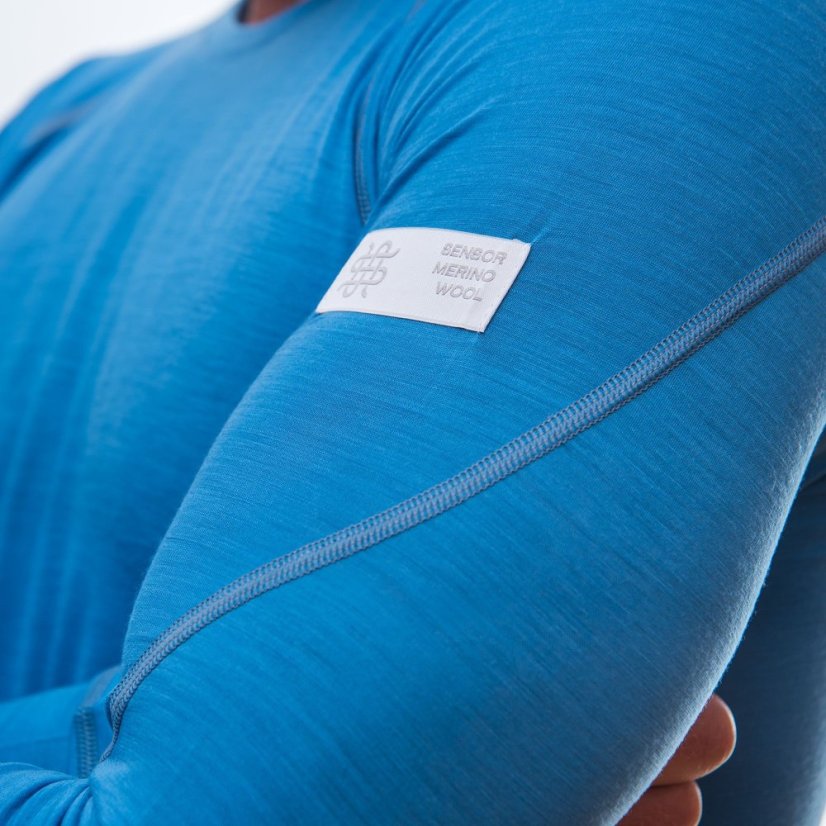 SENSOR MERINO ACTIVE pánské triko dl.rukáv modrá L - Barva: modrá, Velikost: L