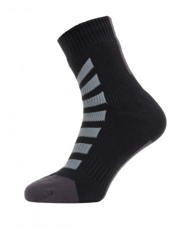 Ponožky SealSkinz All Weather Ankle Hydrostop Black/Grey - Velikost: XL