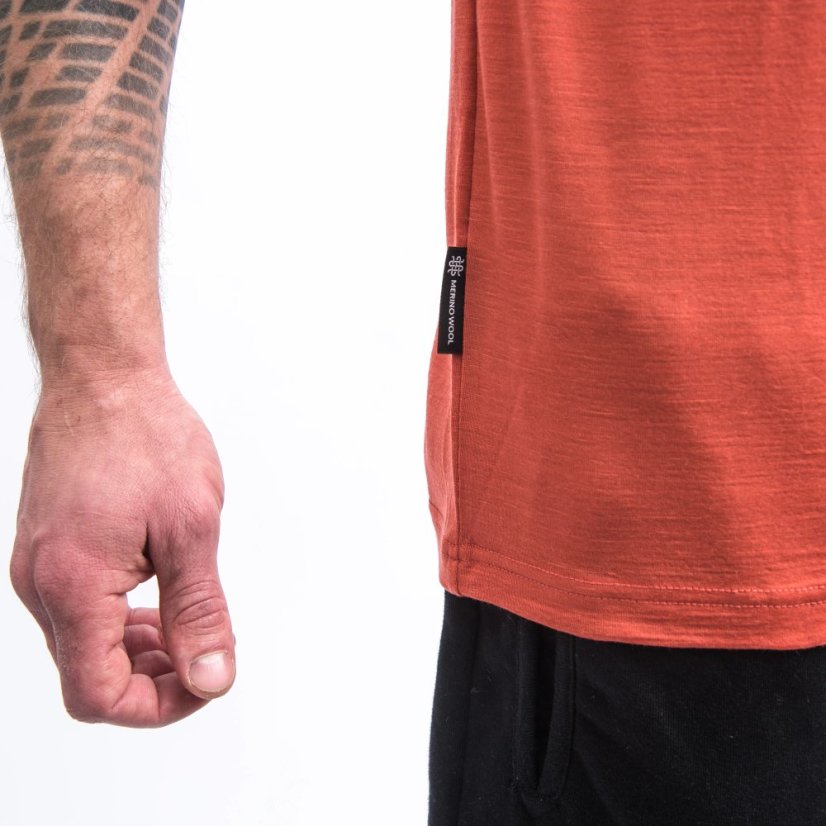 SENSOR MERINO ACTIVE SUNRISE pánské triko kr.rukáv terracotta XXL - Barva: oranžová, Velikost: XXL