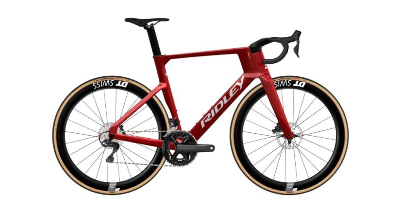 Cestný bicykel RIDLEY NOAH Fast Ultegra Di2 Candy Red Metallic/Black/White - Veľkosť: S