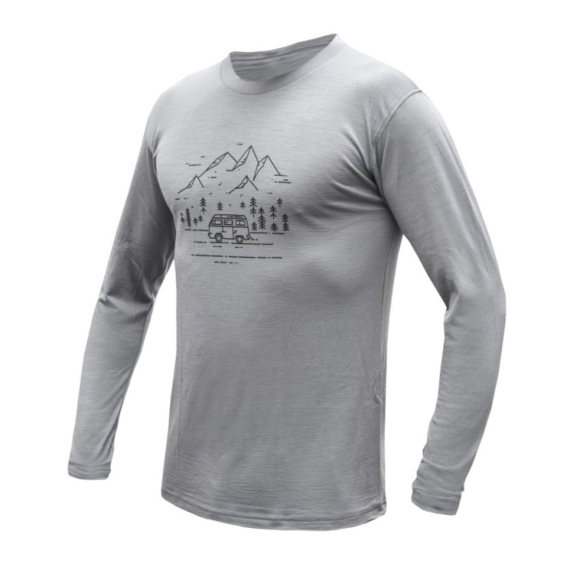 SENSOR MERINO ACTIVE VAN LIFE pánské triko dl.rukáv šedá XL - Barva: šedá, Velikost: XL