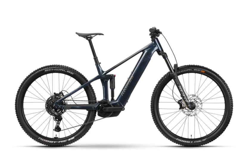 Celoodpružený horský elektrobicykel Raymon Korak Comp Steel Blue