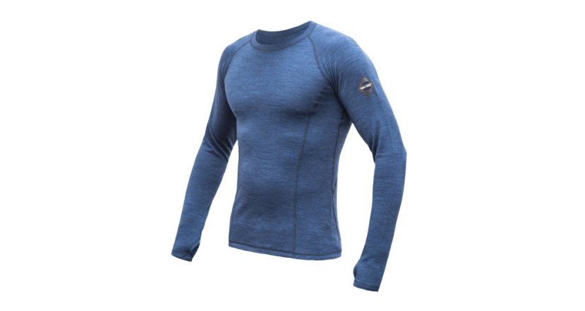 SENSOR MERINO BOLD pánské triko dl.rukáv cool blue XL - Barva: modrá, Velikost: XL