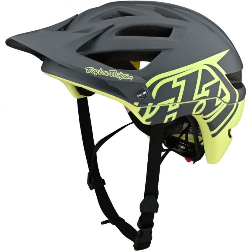 Troy Lee Designs A1 Mips Classic Gray Yellow - Rozmiar: XS