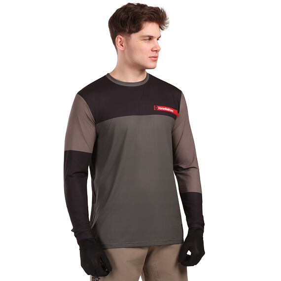 Pánsky cyklistický dres Horsefeathers Quantum  - dlhý rukáv, chimera/walnut